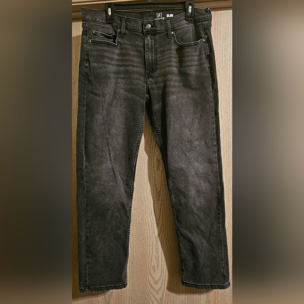 George Men's Dark Gray/Black Skinny Jeans